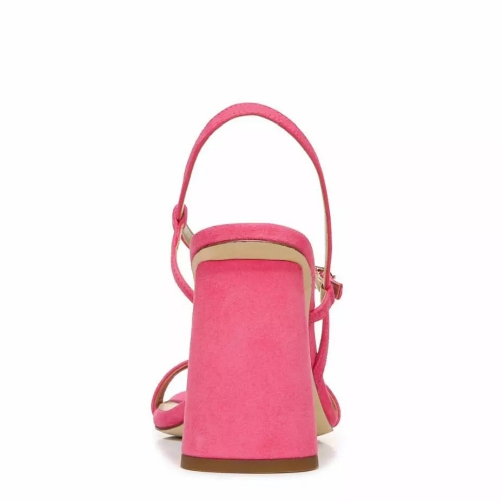 Sam Edelman Kit Slingback Dahlia Pink Suede Block Heel Sandal - Picture 3 of 6